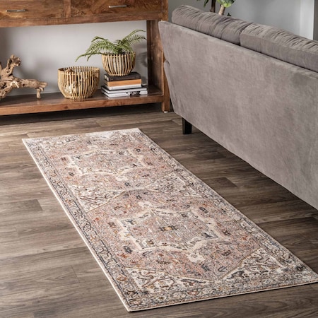 Nuloom Harriet Vintage Medallion Fringe Area Rug 2ft 6in x 6ft KHMC04J-2606